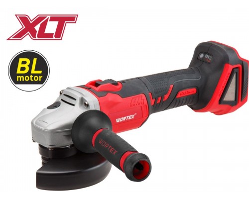 Аккум. углошлифмашина WORTEX CAG 1812 E в кор. ALL1 XLT SOLO БЕСЩЕТ., 18 В, 125 мм, 8000 об/мин (бесщ. мотор; рег. об.; 125х22,2 мм; пылезащ. фильтры)