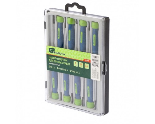 Набор отверток для точных работ универсальный, 8 шт, Crv Сибртех (13378)