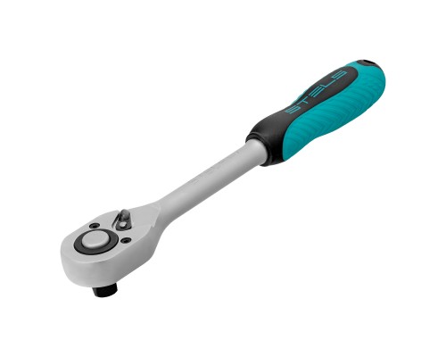 Ключ-трещотка 1/2", CrV, 72 зуба, с быстрым сбросом, матовый хром Stels