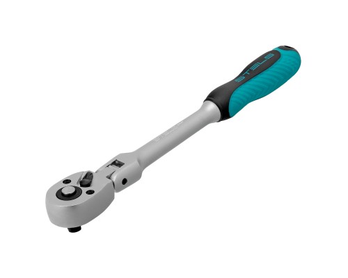 Ключ-трещотка шарнирный 1/4", СrV, 72 зуба, с быстрым сбросом, матовый хром Stels