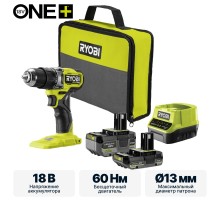Дрель-шуруповерт ударная RYOBI RPD18C1-242S система ONE +