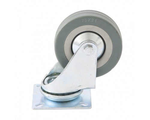Колесо поворотное D 75 мм, крепление платформенное Сибртех (68714)