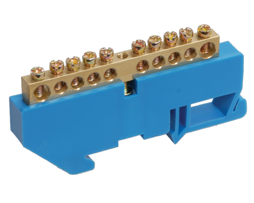 6x9D81 Шина ШНИ-6x-8-Д-С с DIN изолятор синяя