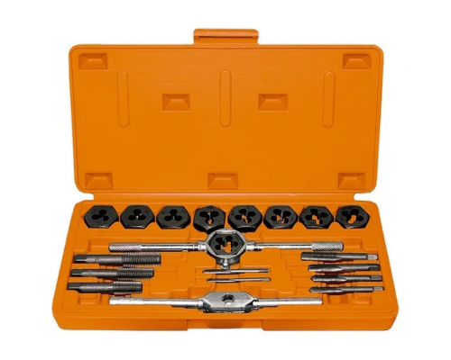 Набор метчиков и плашек М3-М12, плашко-метчикодержатель, 20 предметов, в пластмассовом боксе Sparta