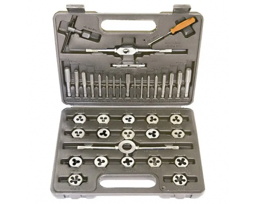 Набор метчиков и плашек М3-М12, плашко-метчикодержатель, 40 предметов, в пластмассовом боксе Sparta