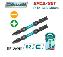 Бита ударная двухсторонняя PH2 + SL6 65 мм TOTAL TACIM72HL665 (2шт)