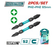 Бита ударная двухсторонняя PH2 + PH2 65 мм TOTAL TACIM72PH265 (2шт)