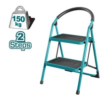 Стремянка стальная с 2-мя широкими ступенями TOTAL THLAD09021