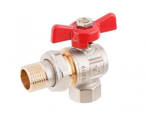 Кран шаровой угловой 1/2" PN40 с внутренней резьбой бабочка AV ENGINEERING (AVE094012E)