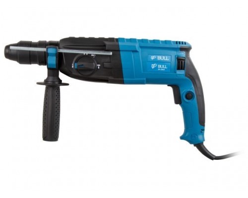 Перфоратор BULL BH 2802 в чем. 850 Вт, 3.2 Дж, 28 мм, 4 реж. + 2 зубила, 3 сверла, БЗП в комплекте (вес 3.8 кг)