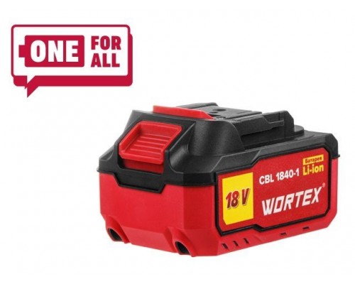 Аккумулятор WORTEX CBL 1840-1 18.0 В, 4.0 А*ч, Li-Ion ALL1 (18.0 В, 4.0 А*ч, индикатор заряда, обрезиненный корпус)