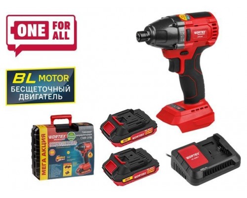 Аккум. ударный гайковерт/винтоверт WORTEX CWR 0118 в чем. ALL1 XLT SET БЕСЩЕТ., 18 В, 160 Н*м (внутр. шестигр. 1/4 ", вес 1.4 кг)