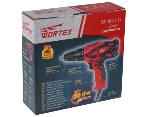 Дрель-шуруповерт WORTEX DR 1023 в коробке (DR1023D0029)