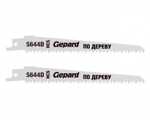 Пилка сабельная по дереву S644D (2 шт.) GEPARD (полотно для сабельной пилы, пропил криволинейный, быстрый рез)