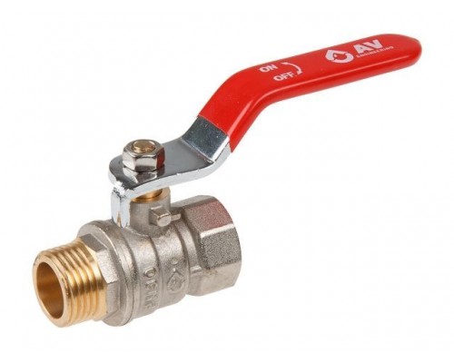 Кран шаровый 1/2" нар.-вню ручка PN30, AV Engineering AVE140012
