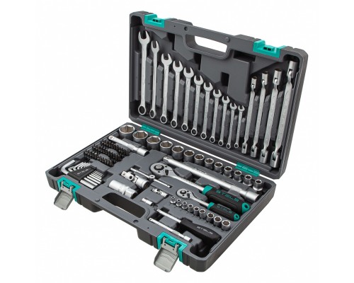 Набор инструментов, 1/2, 1/4, CrV, пластиковый кейс, 88 предметов Stels