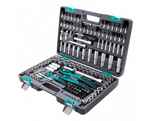 Набор инструмента, 1/4, 3/8, 1/2, Cr-V, S2, усиленный кейс, 151 предмет Stels