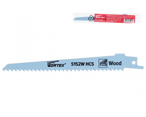 Пилка сабельная по дереву S152W (1 шт.) WORTEX высокоуглеродистая сталь HCS, 150 мм длина