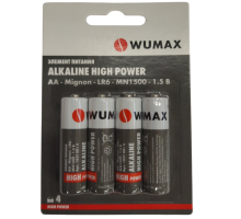 Элемент питания ALKALINE HIGH POWER АА/LR6-1.5В, щелочной, WUMAX