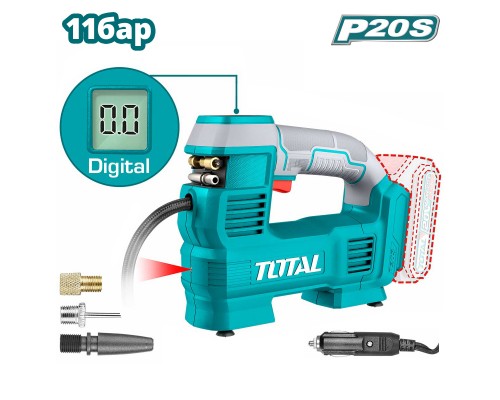 Компрессор автомобильный гибридный (акк. P20S или 12в) TOTAL TACLI2012