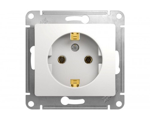 Розетка 1-м СП Glossa 16А IP20 с заземл. механизм бел. SE GSL000143