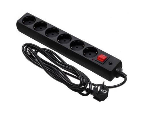 ETP SECURITY Сетевой фильтр 6/2м 16А 3,5кВт с з/к с выкл. ПВС 3*1,5 черный