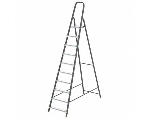 Стремянка, 10 ступеней, стальной профиль, алюминиевые ступени Россия Сибртех