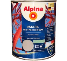 Грунт-эмаль алкидная Alpina Эмаль быстросохнущая по ржавчине шелково-матовая RAL7040 Светло-серый 750 мл