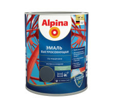 Грунт-эмаль алкидная Alpina Эмаль быстросохнущая по ржавчине шелково-матовая RAL9005 Черный 750 мл