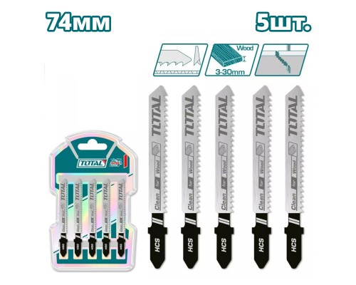 Пилка для лобзика 100мм по дереву TAC51101B (5 шт.)