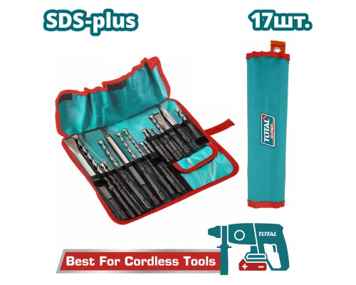 Набор буров и зубил SDS-plus TOTAL TACSD91701 (17 шт)