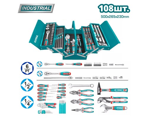 Набор инструментов TOTAL THTCS121081 (108 предметов)