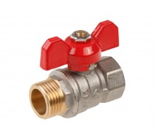 Кран шаровый 1/2" нар.-вн. бабочка PN30, AV Engineering