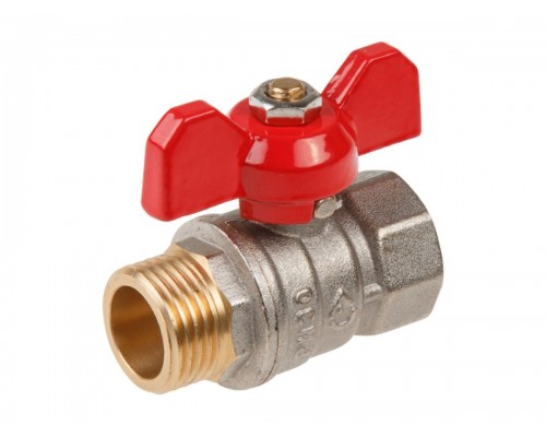 Кран шаровый 1/2" нар.-вн. бабочка PN30, AV Engineering