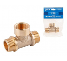 Тройник латунный наружная-внутренняя-наружная 1/2" AV ENGINEERING (AVE306007)
