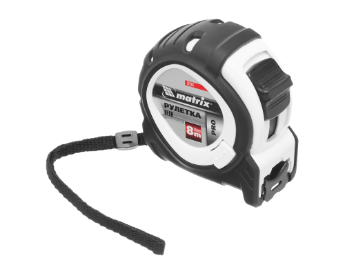 Рулетка Neon, 8 м x 25 мм, обрезиненный корпус, 3 фиксации, Pro Matrix