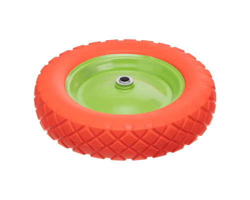 Колесо полиуретановое 4.80/4-8, длина оси 80 мм, подшипник 20 мм Сибртех