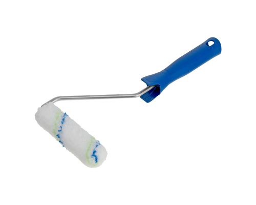 Мини-валик в сборе "Водные краски", 110 мм, ворс 12 мм, D 16 мм, D ручки 6 мм, полиэстер Сибртех