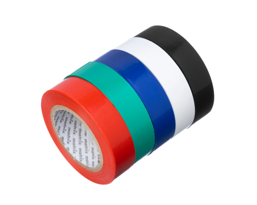 Набор изолент ПВХ цветных 15 мм х 10 м, в упаковке 5 шт, 150 мкм Matrix