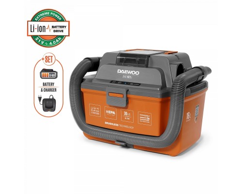 Пылесос строительный аккумуляторный DAEWOO DAVC 1621Li SET