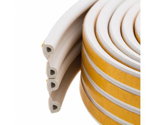 Уплотнитель резиновый, 12 м, профиль "P", белый Сибртех