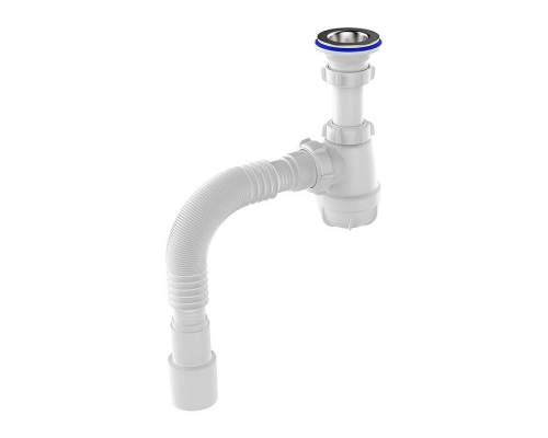 Сифон для умывальника 1 1/4"х40 с мет.реш. с г.т. 40х40/50 Aquant S1015-35-MR