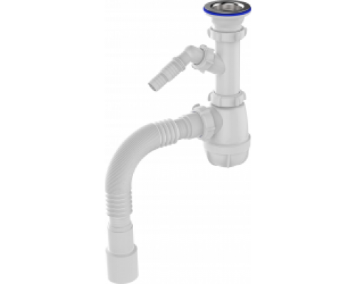 Сифон для кухни 1 1/2х40 с пласт. реш. с гофротрубой 40х40/50 Aquant PB0115-30 MR