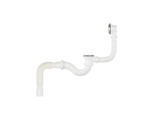 Сифон для ванны 1 1/2"х40 с вып.и перелив с мет.реш. с г.т. 40х40/50 Aquant V155-30-MR