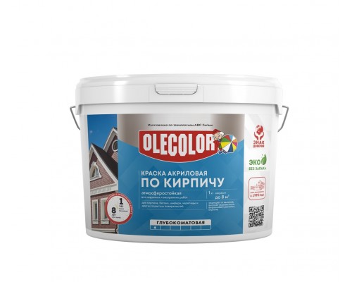 Краска акриловая атмосферостойкая по кирпичу OLECOLOR 3 кг. коричн.