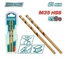 Сверло по металлу M35 HSS-CO 1мм TOTAL TAC11201001(2 шт)