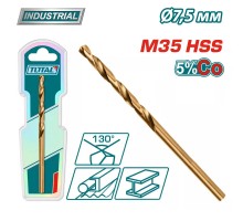 Сверло по металлу M35 HSS-CO 7,5мм TOTAL TAC11207501
