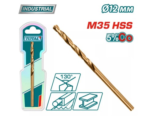 Сверло по металлу M35 HSS-CO 12мм TOTAL TAC11212001