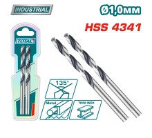 Сверло по металлу HSS 1мм TOTAL TAC1200014 (2 шт)