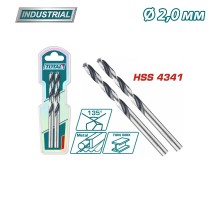 Сверло по металлу HSS 2 мм TOTAL TAC1200024 (2 шт)